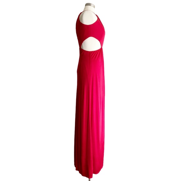 Aidan Mattox Cutout Halter Gown in Ruby Sz 8 - Picture 3 of 10